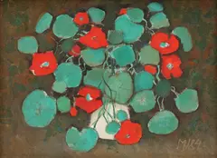 Capucini by Viorel Mărginean, 1983- 1984, ulei pe pânză, sold Sep 2018