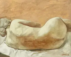 Ion Stendl, Nud dormind, 1983, ulei pe pânză