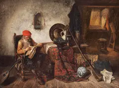 Henri Diddaert, Colecţionarul, ulei pe lemn