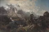 Robert Schultze, Peisaj elvețian, 1880, ulei pe pânză