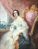 George Richmond, Portret de nobilă, pastel pe hârtie