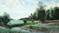 Wilhelm Jaensson, La râu, 1882, ulei pe pânză