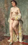 Modelul artistului by început de sec. Xx Școală Franceză, ulei pe pânză, sold Sep 2018