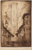 Zádor István, Stradă din Budapesta, 1911, acvaforte