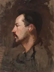 Nicolae Grigorescu, Autoportret, 1869-1872, ulei pe pânză lipită pe metal