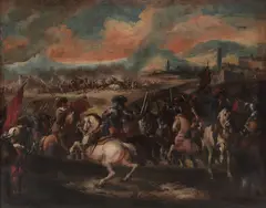 Jacques Courtois, Luptă de cavalerie, ulei pe carton