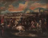 Jacques Courtois, Luptă de cavalerie, ulei pe carton
