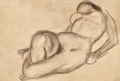 Nud by Corneliu Baba, 1962, cărbune pe hârtie, sold Jun 2018