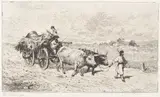 Car cu boi by Theodor Aman, acvaforte și gravură cu acul, sold Jun 2018