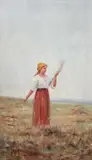Juan Alpar, Ţărăncuţă cu fuior, ulei pe pânză
