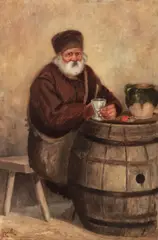 Popas la han by Constantin Jiquidi, 1894, ulei pe pânză, offered Jun 2018