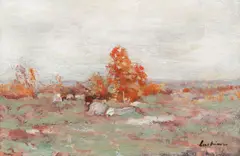 Ciobănaș pe islaz by Ștefan Luchian, 1900-1904, ulei pe pânză, sold Jun 2018