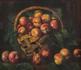 Coş cu caise by Octav Băncilă, ulei pe pânză, sold Jun 2018