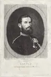 Theodor Aman, Portretul lui Carol I, 1874, acvaforte și gravură cu acul