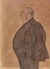 Politician by Iosif Iser, tus şi laviu pe carton, offered Jun 2018