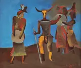 Liviu Suhar, Jocul caprei, 1981, ulei pe pânză