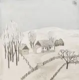 Peisaj de iarnă by Constantin Piliuță, 1979, ulei pe pânză, sold Jun 2018