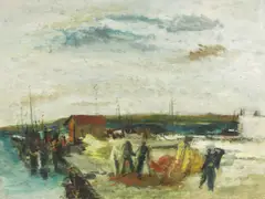 Ștefan Constantinescu, Vedere din portul Concarneau, ulei pe pânză