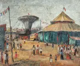 La bâlci by Puia Hortensia Masichievici Mişu, ulei pe pânză, sold Jun 2018
