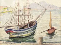 Sile Ionescu, Napoli, 1939, ulei pe carton