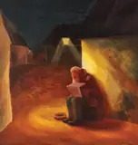 Julius Podlipny, Acordeonistul, 1928, ulei pe placaj