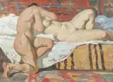 Sărutul by Nicolae Enea, ulei pe carton, offered Jun 2018