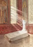 Constantin Iotzu, Proiect pentru realizarea monumentului funerar al Regelui Carol I, 1915, acuarelă și accente de guașă pe carton