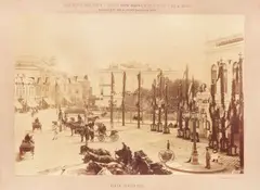 Ioan Spirescu, Fotografie ilustrând Piaţa Teatrului Naţional decorată cu prilejul vizitei împăratului Austriei şi rege al Ungariei Franz Ioseph I, Bucureşti, septembrie 1896