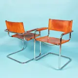 Mart Stam, Pereche de scaune S31 Cantilever, cca. 1970, piele; oțel cromat