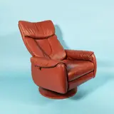 Skalma, Fotoliu Skalma cu recliner, din piele, cca. 1970, piele