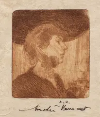 Eleganță by Nicolae Vermont, cca. 1890, acvaforte şi gravură cu acul, sold May 2018