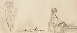Muzică by Nicolae Vermont, peniţă pe hârtie, sold May 2018
