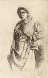 Nicolae Vermont, Ţărăncuţă aşteptând, 1923, acvaforte