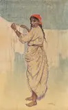 Mişu Teişanu, Baticul roșu, 1927, acuarelă pe hârtie