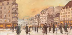 Emilian Lăzărescu, Le boulevard de Clichy, guaşă pe carton