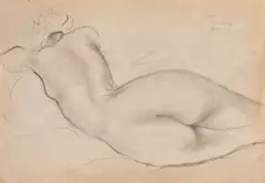 Tătăroaică by Nicolae Tonitza, 1938, creion pe hârtie lipită pe carton, sold May 2018