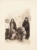 Ary Murnu, Familie de tătari la slujba de duminică, tuș și laviu pe hârtie