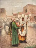 Negustor de arme by începutul sec. Xx Școală Est-Europeană, ulei pe pânză, offered May 2018