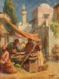 Imre Gergely, Piaţă din Alger, ulei pe pânză