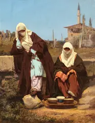 Orientale by Carol Szathmari, 1866, ulei pe carton, sold May 2018