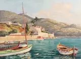 Marcel Derulle, Peisaj mediteranean, ulei pe pânză
