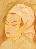 Chip de tătăroaică by Nicolae Tonitza, 1936, ulei pe hârtie lipită pe carton, sold May 2018
