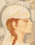 Tătăroaică cu basma by Nicolae Tonitza, guașă și ulei pe hârtie, offered May 2018
