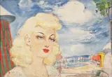 Henry Vintilescu, Plajă la Mamaia, ulei pe pânză lipită pe carton