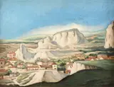 Eugen Trucinski, Case la Balcic, 1925, ulei pe carton