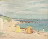 Plajă la Beg Meil by Kimon Loghi, ulei pe pânză, offered May 2018