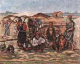Familie de turci în Dobrogea by Nicolae Dărăscu, 1916, ulei pe pânză, offered May 2018