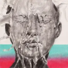 Ada Muntean, With/Out Guidelines, 2017, cărbune și pastel pe pânză