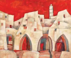 Citadină by Harry Guttman, ulei pe pânză, sold Apr 2018