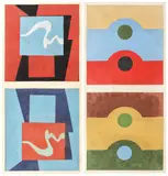 Vasile Dobrian, Orizonturi, linogravură cu intervenții de creion și guașă